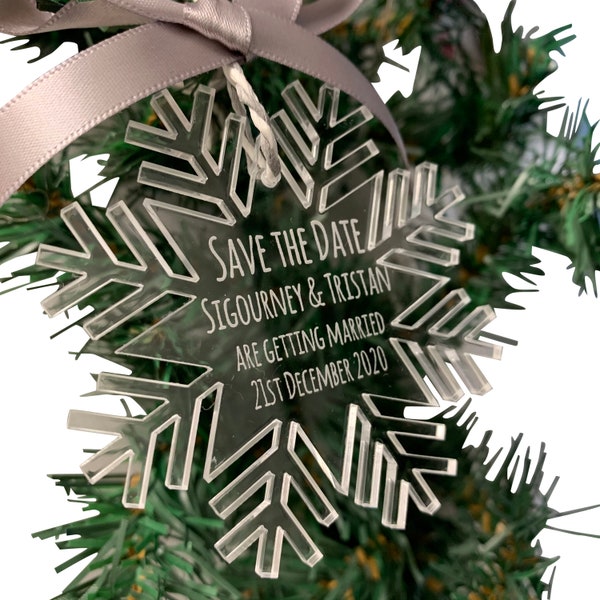 Snowflake Save the Date Etsy