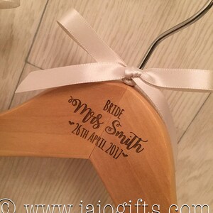 Personalised wedding hanger, engraved wedding hanger, bridesmaid hanger, wedding dress hanger, personalized wedding hanger image 9