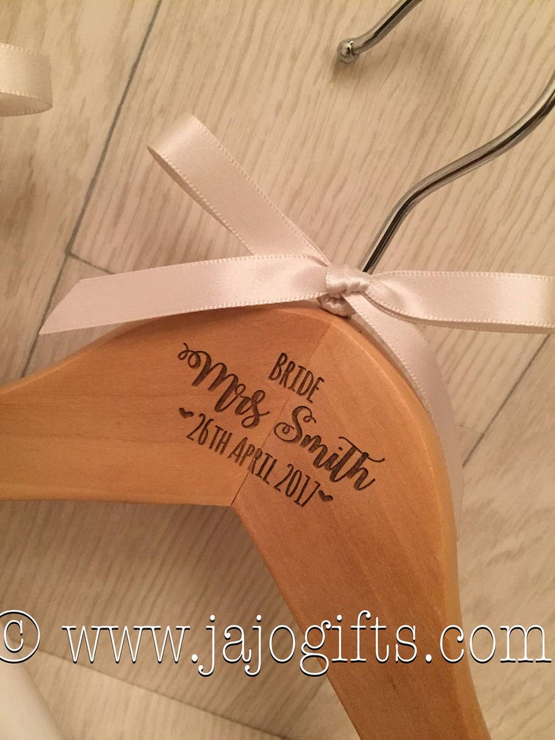 Personalised wedding hanger, engraved wedding hanger, bridesmaid hanger, wedding dress hanger, personalized wedding hanger image 9