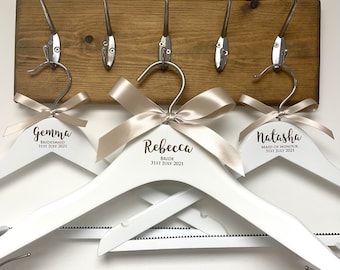 Deluxe engraved personalised bridal hanger, wedding gown hanger, wedding dress, ball gown, coat hanger, Jajo UK royal font