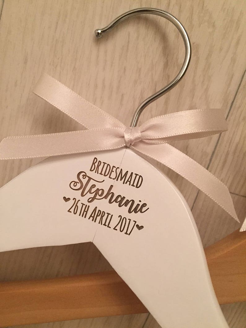 Personalised wedding hanger, engraved wedding hanger, bridesmaid hanger, wedding dress hanger, personalized wedding hanger image 10