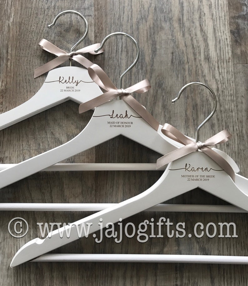 Personalised engraved dress coat hangers for wedding party Etsy