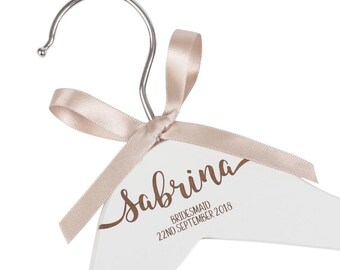 Personalised engraved dress coat hangers for wedding party bride maid of honour bridesmaid name and role keepsake photo prop