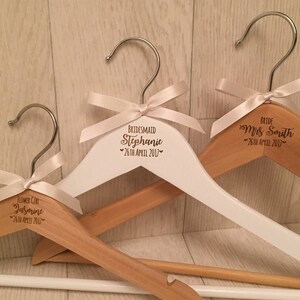 Personalised wedding hanger, engraved wedding hanger, bridesmaid hanger, wedding dress hanger, personalized wedding hanger image 8