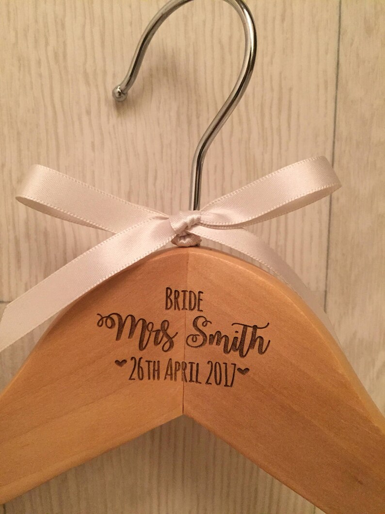 Personalised wedding hanger, engraved wedding hanger, bridesmaid hanger, wedding dress hanger, personalized wedding hanger image 7