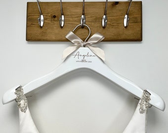 Deluxe engraved personalised bridal hanger, wedding gown hanger, wedding dress, ball gown, coat hanger, Jajo UK 2019 design