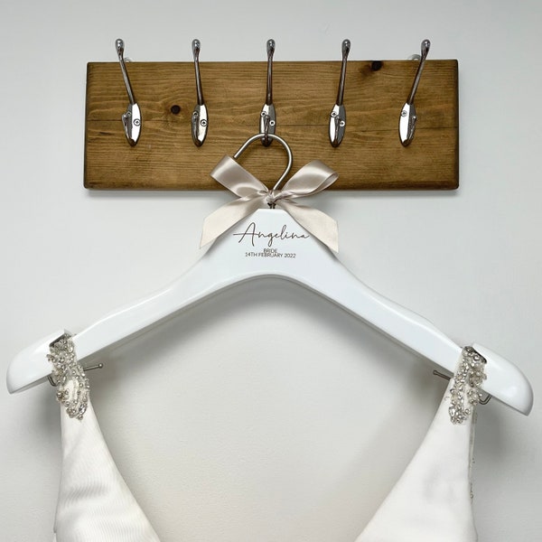 Deluxe engraved personalised bridal hanger, wedding gown hanger, wedding dress, ball gown, coat hanger, Jajo UK 2019 design