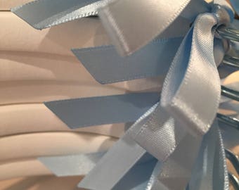 Custom ribbon choice for personalised wedding hangers