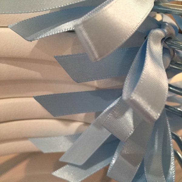 Custom ribbon choice for personalised wedding hangers