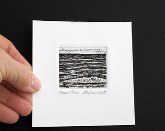 Ocean  - Original Etching & Engraving, Hand-printed, Limited Edition