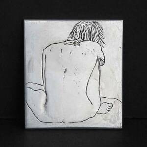 Seated Figure Original Intaglio Etching & Engraving, Hand-printed original print image 3