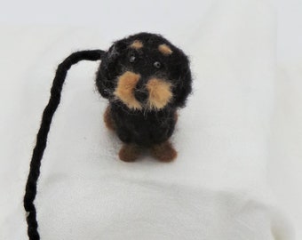 Felt bookmark of a wire-haired dachshund, hand-felted dachshund for dog owners - Not a toy!