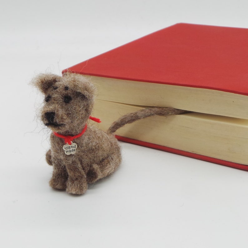 Bookmark felt dog, book marker made of felt, little dog sitting on the book image 9