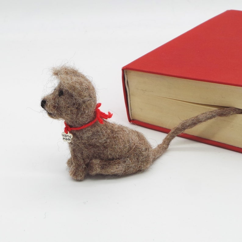 Bookmark felt dog, book marker made of felt, little dog sitting on the book image 10