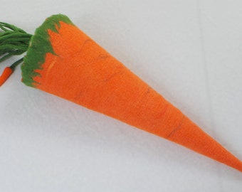 Cartable carotte en feutrine pour garçons et filles au début de l'école - sur demande avec nom, housse de cartable feutrée à la main et unique