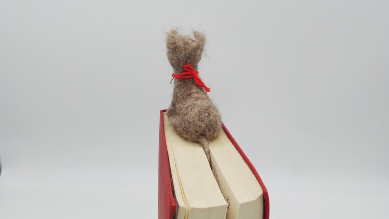 Bookmark felt dog, book marker made of felt, little dog sitting on the book image 8