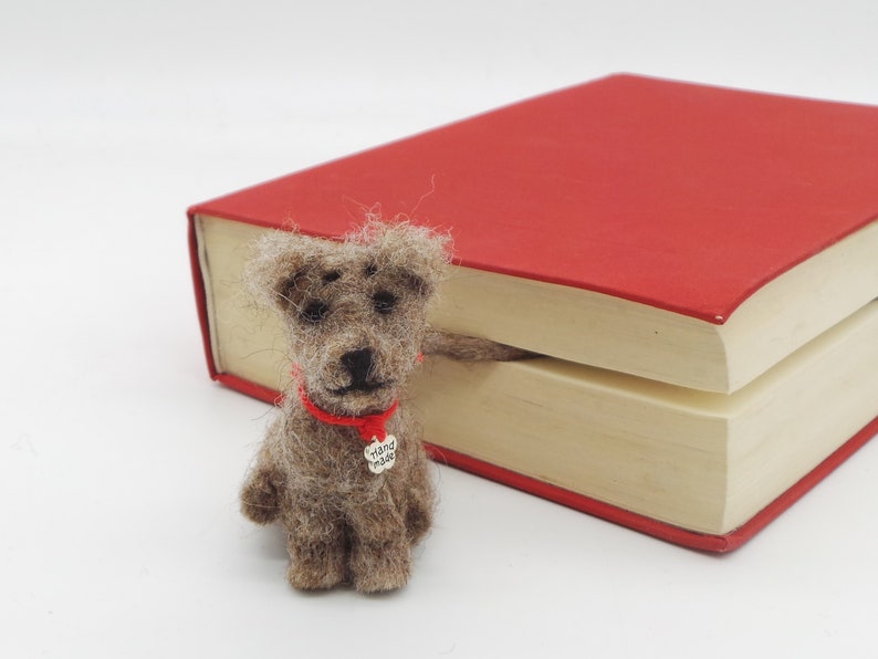 Bookmark felt dog, book marker made of felt, little dog sitting on the book image 7