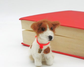 Marque-page Jack Russell, fait à la main à partir de feutre, marqueur de livre, offrir un livre, idée cadeau pour les propriétaires de chiens