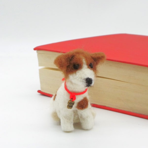 Lesezeichen Jack Russell, Handarbeit aus Filz, Buch Markierer, Buch verschenken, Geschenkidee Hundebesitzer