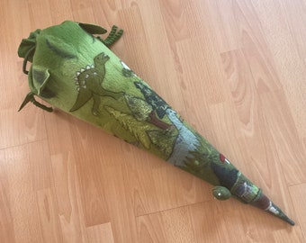 Cône d'école - dinosaure de couverture de cône d'école, avec le nom, couverture feutrée, garçons de sac de sucre retour à l'école, sac d'école, cône d'école de dino