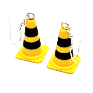 Traffic Cone Earrings 4 colors available Oranges, Red and Yellow