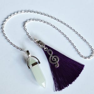 Treble Clef Bookmark: Handmade Beaded Chain with Glass Pendant