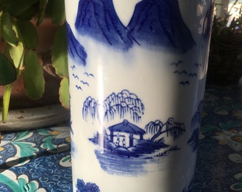 Blue Asian vase