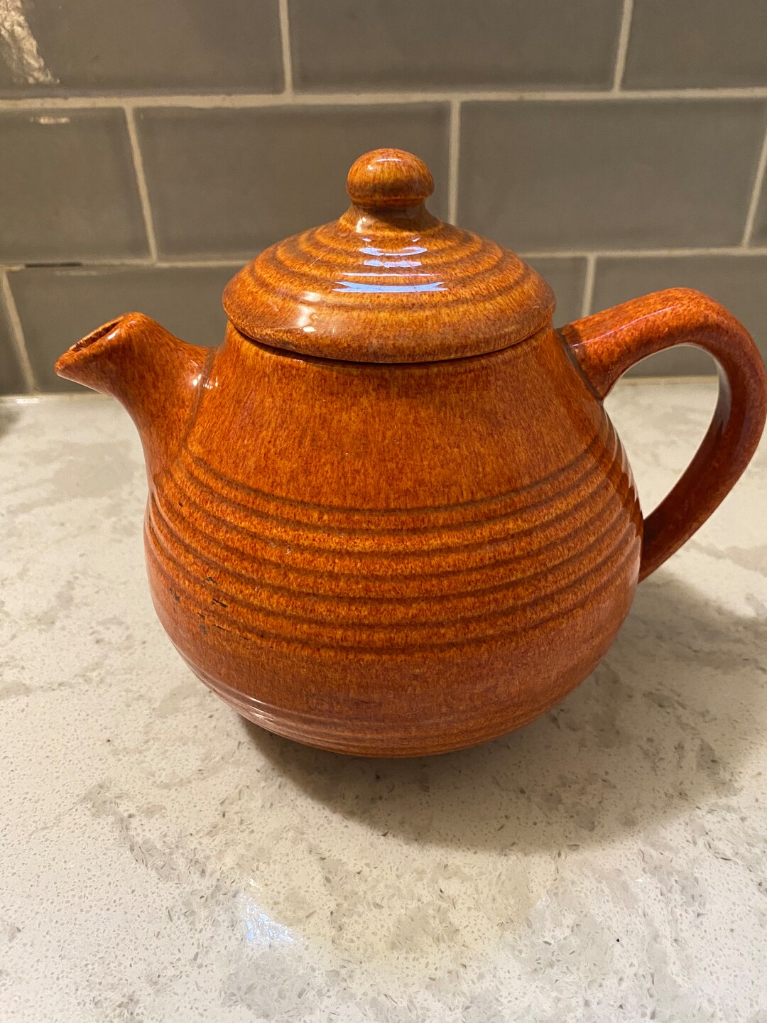 Vintage Bauer Snub Nose Teapot Etsy