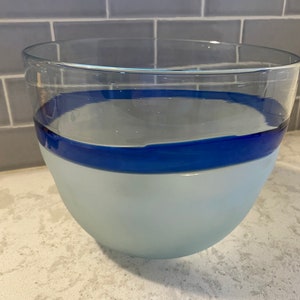 Hand blown glass serving bowl