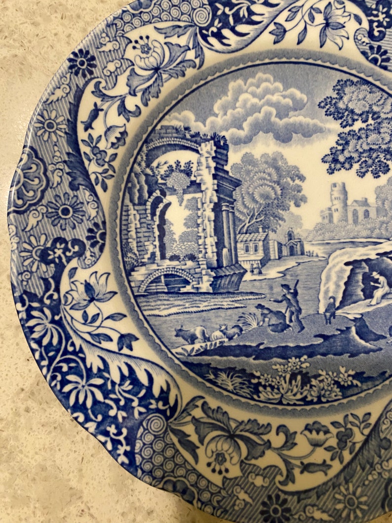 Spode Blue Italian Bread and Butter Dishes Etsy