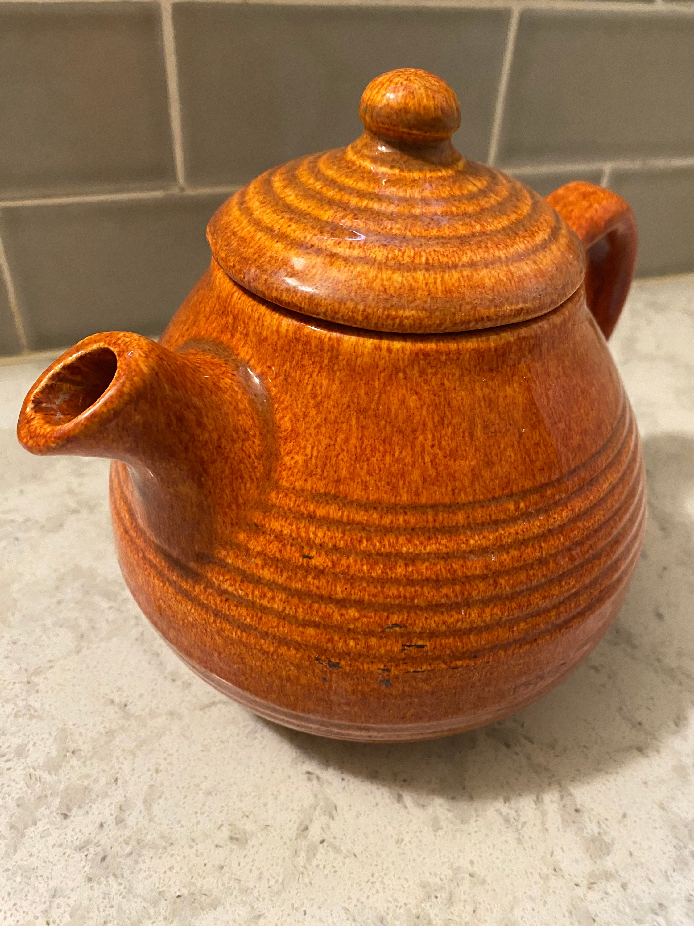 Vintage Bauer Snub Nose Teapot Etsy