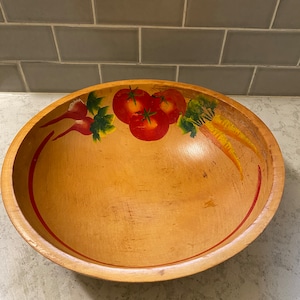 large wooden dough bowl