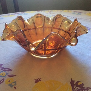 Marigold carnival glass bowl
