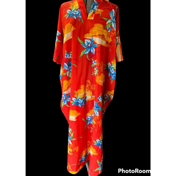 Monkey Business Midi Caftan in Blue Hawaiian main image 0