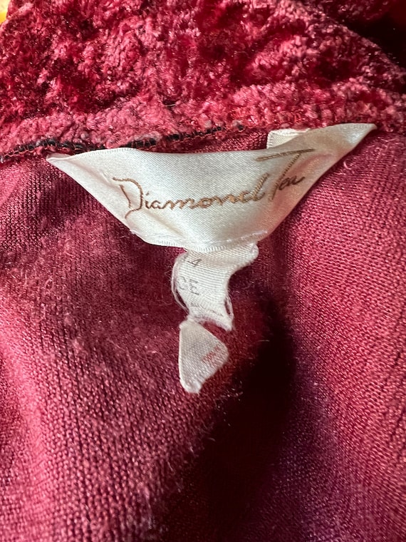Vintage Diamond Tea velvet chenille robe L  *read… - image 8