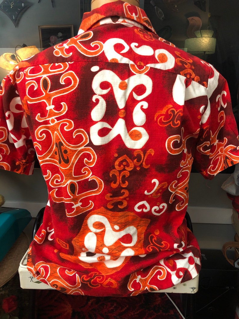 Vintage Don Loper Barkcloth Hawaiian shirt