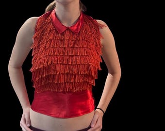 Vintage fringed costume or festival top