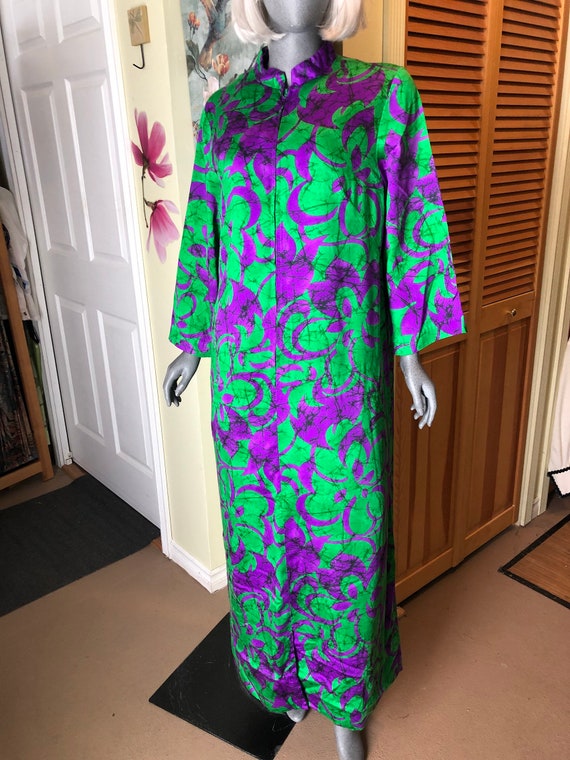 Vintage Alice of California Kaftan maxi dress gre