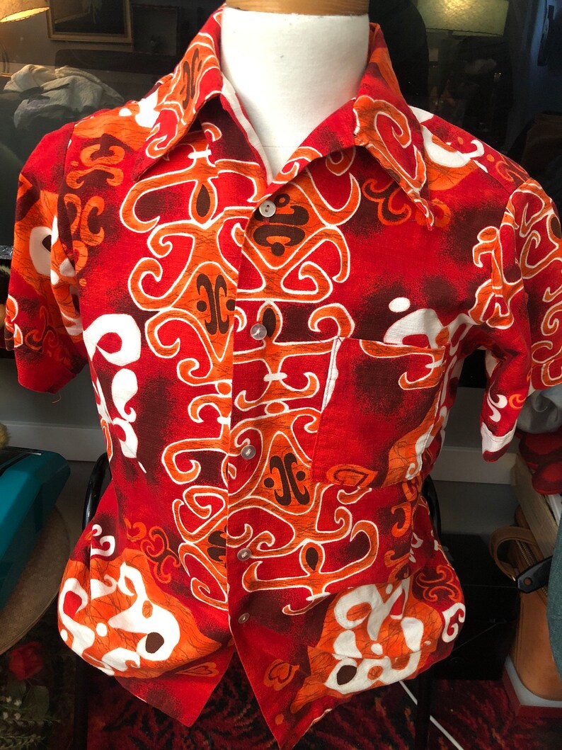 Vintage Don Loper Barkcloth Hawaiian shirt