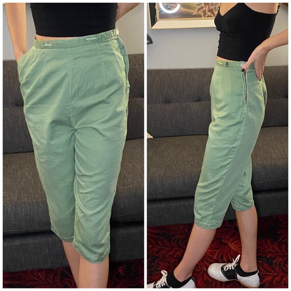 Sage green vintage pedal pushers S by Fashion Awar