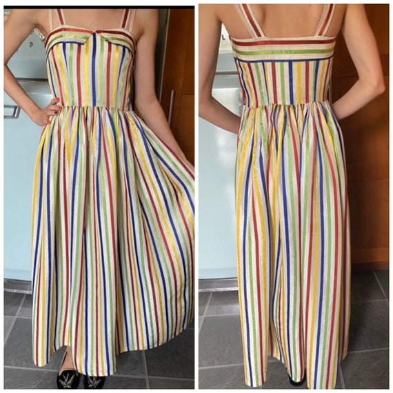 Vintage rainbow 1940s dress