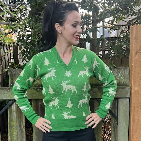 Vintage 1940s Jersild wool deer sweater