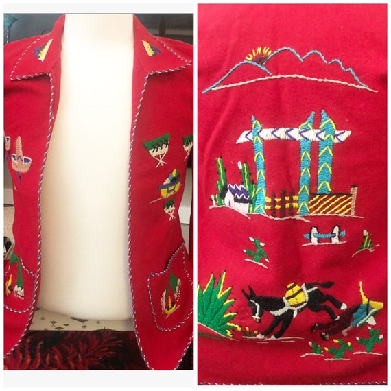 Vintage Mexican souvenir wool jacket xs tourist