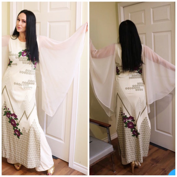 Vintage Alfred Shaheen over dress with pants suit