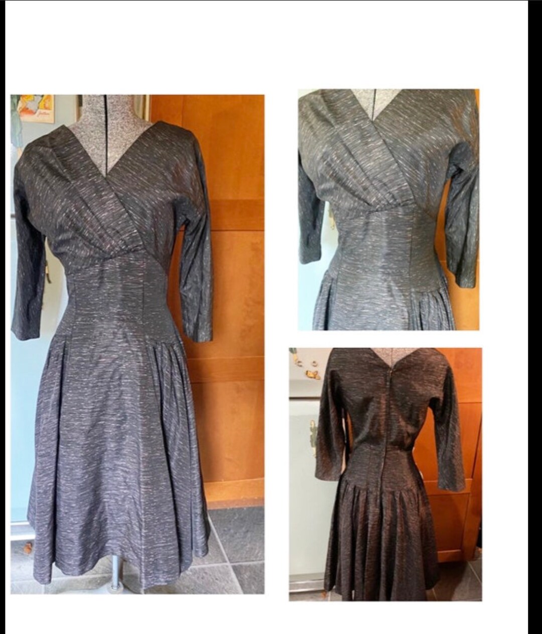 Vintage 1950s Grey Tea Dress Joy Frock - Etsy