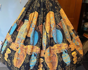 True Vintage 1950s novelty print skirt