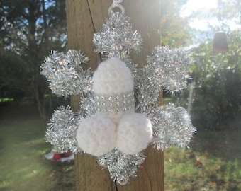 TINSEL PENIS SNOWFLAKE, penis ornament, gay ornament, gay xmas, mature ornament, lgbtq ornament, dick ornament, xrated ornament, xmas dick