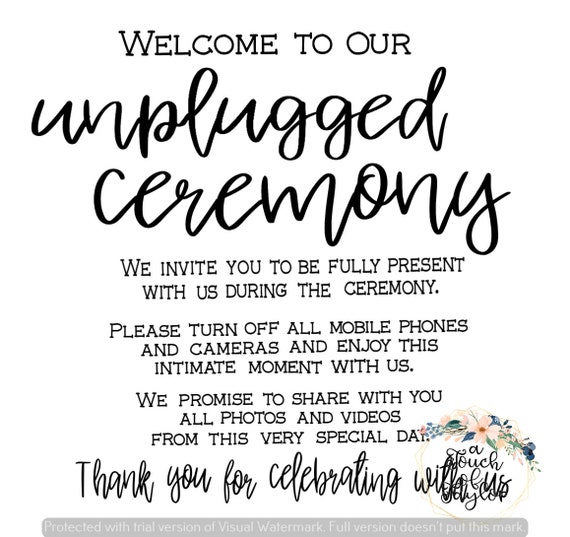 Download Unplugged Ceremony Svg File Cricut Cutting File Vinyl Cut Etsy