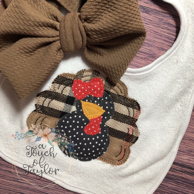 Unisex Gift Fall Bib Holiday Bib Baby Shower Gift Baby Gift Thanksgiving Embroidered Bib Boy Bib Girl Bib First Thanksgiving