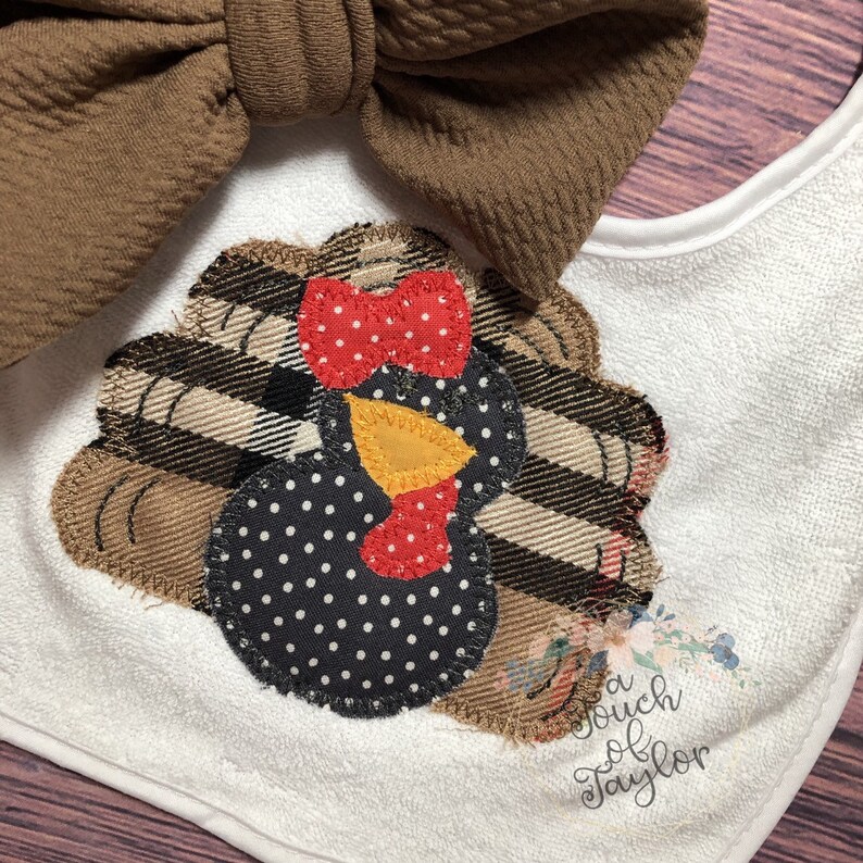 Unisex Gift Fall Bib Holiday Bib Baby Shower Gift Baby Gift Thanksgiving Embroidered Bib Boy Bib Girl Bib First Thanksgiving